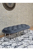 Ufo Oturak Bench - Krom Kaplama Sivriltme Ayak - Oturak - Bench - Puf - Yatak Ucu Pufu Füme Renk 100 x 50 Boyut/Ebat thumbnail 1