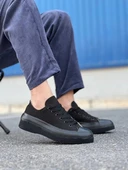 KB-CX-3 Kuback Kısa Siyah Keten Siyah Yüksek Taban Spor Ayakkabı thumbnail 2