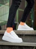 KB-X155 Kuback Beyaz Cilt Detaylı Beyaz Yüksek Taban Günlük Spor Ayakkabı thumbnail 2