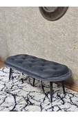 Ufo Oturak Bench - Siyah Boyalı Sivriltme Ayak - Oturak - Bench - Puf - Yatak Ucu Pufu Füme Renk 100 x 50 Boyut/Ebat - 4