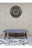 Ufo Oturak Bench - Siyah Boyalı Sivriltme Ayak - Oturak - Bench - Puf - Yatak Ucu Pufu Gri Renk 100 x 50 Boyut/Ebat - 2