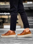 KB-X502  Kuback Taba Süet Yüksek Bej Taban Bağcık Detaylı Lastikli Günlük Erkek Ayakkabı thumbnail 5