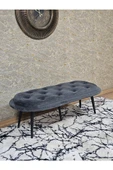 Ufo Oturak Bench - Siyah Boyalı Sivriltme Ayak - Oturak - Bench - Puf - Yatak Ucu Pufu Füme Renk 100 x 50 Boyut/Ebat - 1