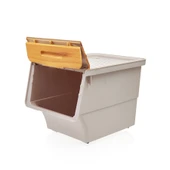 Technow Motek TCH-MT04B 33 Litre Jumbo Boy Bambu Desen Tekerlekli Tekli Organizer + Temizlik Seti thumbnail 6