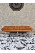 Ufo Oturak Bench - Krom Kaplama Sivriltme Ayak - Oturak - Bench - Puf - Yatak Ucu Pufu Turuncu Renk 100 x 50 Boyut/Ebat thumbnail 2