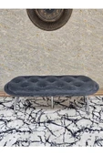 Ufo Oturak Bench - Krom Kaplama Sivriltme Ayak - Oturak - Bench - Puf - Yatak Ucu Pufu Füme Renk 100 x 50 Boyut/Ebat thumbnail 2