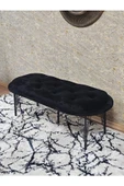 Ufo Oturak Bench - Siyah Boyalı Telli Ayak - Oturak - Bench - Puf - Yatak Ucu Pufu Siyah Renk 100 x 50 Boyut/Ebat - 4