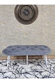 Ufo Oturak Bench - Beyaz Boyalı Sivriltme Ayak - Oturak - Bench - Puf - Yatak Ucu Pufu Gri Renk 100 x 50 Boyut/Ebat thumbnail 2