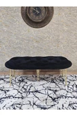 Ufo Oturak Bench - Gold Kaplama Telli Ayak - Oturak - Bench - Puf - Yatak Ucu Pufu Siyah Renk 100 x 50 Boyut/Ebat thumbnail 2