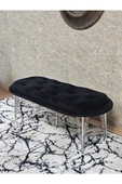 Ufo Oturak Bench - Krom Kaplama Telli Ayak - Oturak - Bench - Puf - Yatak Ucu Pufu Siyah Renk 100 x 50 Boyut/Ebat thumbnail 4