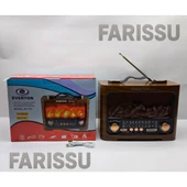 RT-733 Şömine Görünümlü Nostaljik Bluetoothlu Radyo - USB/TF/MP3 Destekli Şarjlı Müzik Kutusu - 8