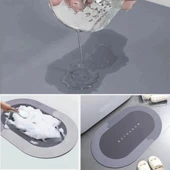 Sihirli Süper Su Emici Kaymaz Tabanlı Oval Paspas 40*60 cm thumbnail 5