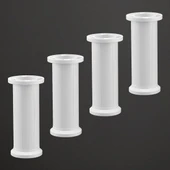 Ayarlanabilir 4 Adet 15 Cm Beyaz Plastik Ayak Dolap Mobilya Tezgah Yükseltici Yükseltme Ayağı thumbnail 1