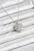 Zincir Gümüş Zirkon Taşlı Kalpli Kadın Kolye - EBJ251025W38313 thumbnail 1
