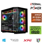 E.POWER RYZEN 7 5700X 32G DDR4 1TB M.2 RTX4070Ti Super A520 A750W - 1