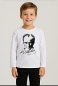 GALA ATATÜRK baskılı uzunkol ünisex çocuk tişört thumbnail 3