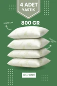 4 Adet Bamboo Kılıflı Yastık Seti Fermuarlı Yıkanabilir Antialerjik Elyaf Yastık 50x70cm 800 gr - 1