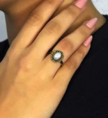 Doğal Taş Aytaşı Doğal Taşlı Antik Model Kadın Ayarlanabillir Yüzük euy77ay thumbnail 1