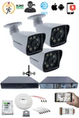 3 Kameralı Güvenlik Seti - 5MP Sony SecuLens, 1080p Full HD AHD, 8 Ultra Warm LED, Gece Renkli Görüş, 5MP DVR + WiFi Adaptörü, V1 - 2