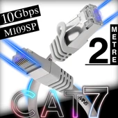 MN6 M109SP Cat7 Kablo 2 Metre/10 Gbps'e kadar-Örgülü ve folyo ekranlama/2 Metre Cat7 Ethernet Kablosu - 1