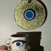 Handmade Eyes On Tabaklı Fincan 180 Ml. 1 Adet - 2