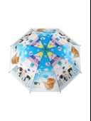 8 Telli Yarı Otomatik 84cm Çaplı Düdklü Kedi Desenli Çocuk Baston Şemsiye thumbnail 6