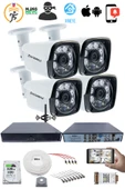 4 Kamera Güvenlik Seti - 5MP Sony SecuLens, 1080P Full HD AHD, 6 ATOM LED, Su Geçirmez, Metal Aluminyum Kasa, V1 - 2