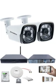 2 Kameralı Güvenlik Seti - 5MP Sony SecuLens, 6 Atom LED, Gece Görüşlü, 1080P Full HD AHD, 5MP DVR + WiFi Adaptörü, V1 thumbnail 1