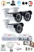 3 Kameralı Set - 5MP Sony SecuLensli, 1080p AHD, 8 Warm LED, Colorvu Gece Renkli Görüş, Full HD - 2