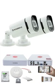 2 Kameralı Set - Gece Renkli 5MP Sony SecuLensli 1080p Full HD AHD, 4 Warm LED, Colorvu - Plastik Kasa - 1