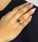 Doğal Taş Oniks Doğal Taşlı Antik Model Kadın Ayarlanabillir Yüzük euy77o thumbnail 2