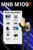 MN6 M109F Cat7 Kablo 30 Metre/Bakır Tel-50 Mikron Altın Kaplama-10gbps/STP/30M Cat7 Ethernet Kablosu - 6