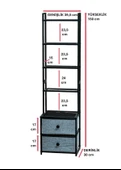 DEKORATİF SİYAH METAL KİTAPLIK 5 RAFLI 2 ÇEKMECELİ KOMİDİN ÇOK AMAÇLI STAND ORGANİZER thumbnail 5