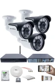 3 Kameralı Güvenlik Seti - 5MP Sony SecuLens, 1080p Full HD AHD, Gece Görüşlü, 6 Atom LED, IP66, 5MP DVR + WiFi Adaptörü, V1 thumbnail 1
