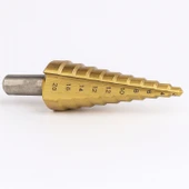 Kademeli Matkap Ucu 4 20 mm Titanyum Kaplama Metal Sac Delme Spiral Uç Seti Konik Basamaklı Çelik thumbnail 4