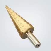 Kademeli Matkap Ucu 4 20 mm Titanyum Kaplama Metal Sac Delme Spiral Uç Seti Konik Basamaklı Çelik thumbnail 1