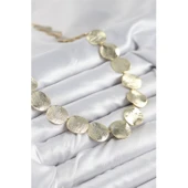 Pirinç Sıralı Para Model Gold Renk Kadın Kolye Vice-5353 - 1