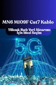 MN6 M109F Cat7 Kablo 30 Metre/Bakır Tel-50 Mikron Altın Kaplama-10gbps/STP/30M Cat7 Ethernet Kablosu - 9