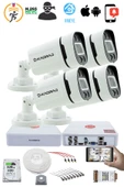4 Kameralı Set Kadraj - Gece Renkli 5MP Sony Seculensli 1080p Full HD AHD Güvenlik Kamerası - 4X Ultra Warm LED Colorvu - Plastik Kasa - 2