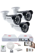 3 Kameralı Set - 5MP Sony SecuLensli, 1080p AHD, 8 Warm LED, Colorvu Gece Renkli Görüş, Full HD - 1