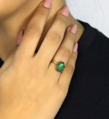 Doğal Taş Yeşil Akik Doğal Taşlı Antik Model Kadın Ayarlanabillir Yüzük euy77ya thumbnail 2