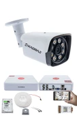 1 Kameralı Güvenlik Kamerası Seti - 5MP Sony SecuLensli 1080P Full HD AHD, Gece Renkli, 8 Ultra Warm LED, Colorvu Teknolojisi, Metal Aluminyum Kasa - 1