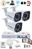 3 Kameralı Set - 5MP Sony SecuLensli 1080p Full HD AHD - Gece Renkli, 8 Ultra Warm Led, Colorvu Teknolojisi, Metal Aluminyum Kasa - 2