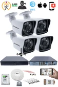 4 Kamera Seti - 5MP Sony SecuLens, 1080P Full HD AHD Güvenlik Kamerası, Gece Görüşü, 6 Atom LED, Su Geçirmez, Kolay Montaj, V1 thumbnail 2
