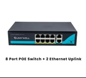 8 Port 10/100Mbps PoE Switch & 1000 Mbps Uplink UNIYWELL - 1