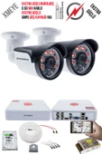 2 Kameralı Güvenlik Kamera Seti - Ekstra Uzun Mesafeli Güçlü, 5MP Sony Lens, 70m Dayanıklı Kablolama, 6 Atom LED, 500GB H.D.D - 1