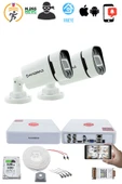2 Kameralı Set - Gece Renkli 5MP Sony SecuLensli 1080p Full HD AHD, 4 Warm LED, Colorvu - Plastik Kasa - 2