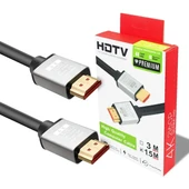 1.5m HDMI Kablosu | 4K@60Hz, 8K  Destekli | Altın Kaplama Konektör | Dayanıklı PVC Kaplama - 1