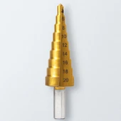 Kademeli Matkap Ucu 4 20 mm Titanyum Kaplama Metal Sac Delme Spiral Uç Seti Konik Basamaklı Çelik thumbnail 3