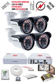 4 Kameralı Güvenlik Kamera Seti - Ekstra Uzun Mesafeli Güçlü, 5MP Sony Lens, 70m Dayanıklı Kablolama, 6 Atom LED, 320GB  H.D.D thumbnail 1